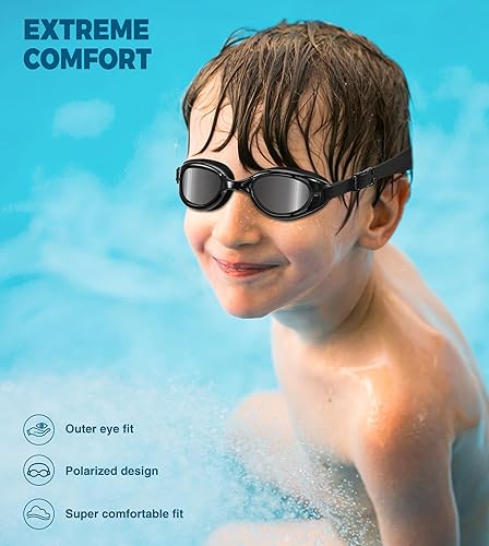 Miniatura 7 de Aegend Gafas de natación polarizadas para niños, gafas de natación antivaho para niños de 6 a 11 años