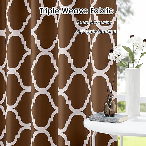 Miniatura 4 de Melodieux - Cortina opaca con aislamiento térmico y ojales, de estilo marroquí, ventana extra ancha, divisor de habitación, para puerta corrediza,