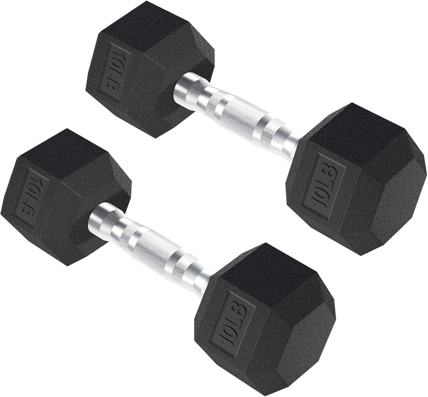 papababe Dumbbell Set Rubber Encased Hex Dumbbell Free Weights Dumbbells Set Home Weight Set No Rack