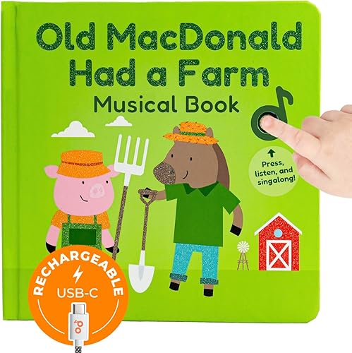 Cali's Books Old MacDonald Had a Farm Music Book for Toddlers 1-3 Years Old - Nursery Rhymes Musical Books, Interactive Baby Sound Book, Singing Toy