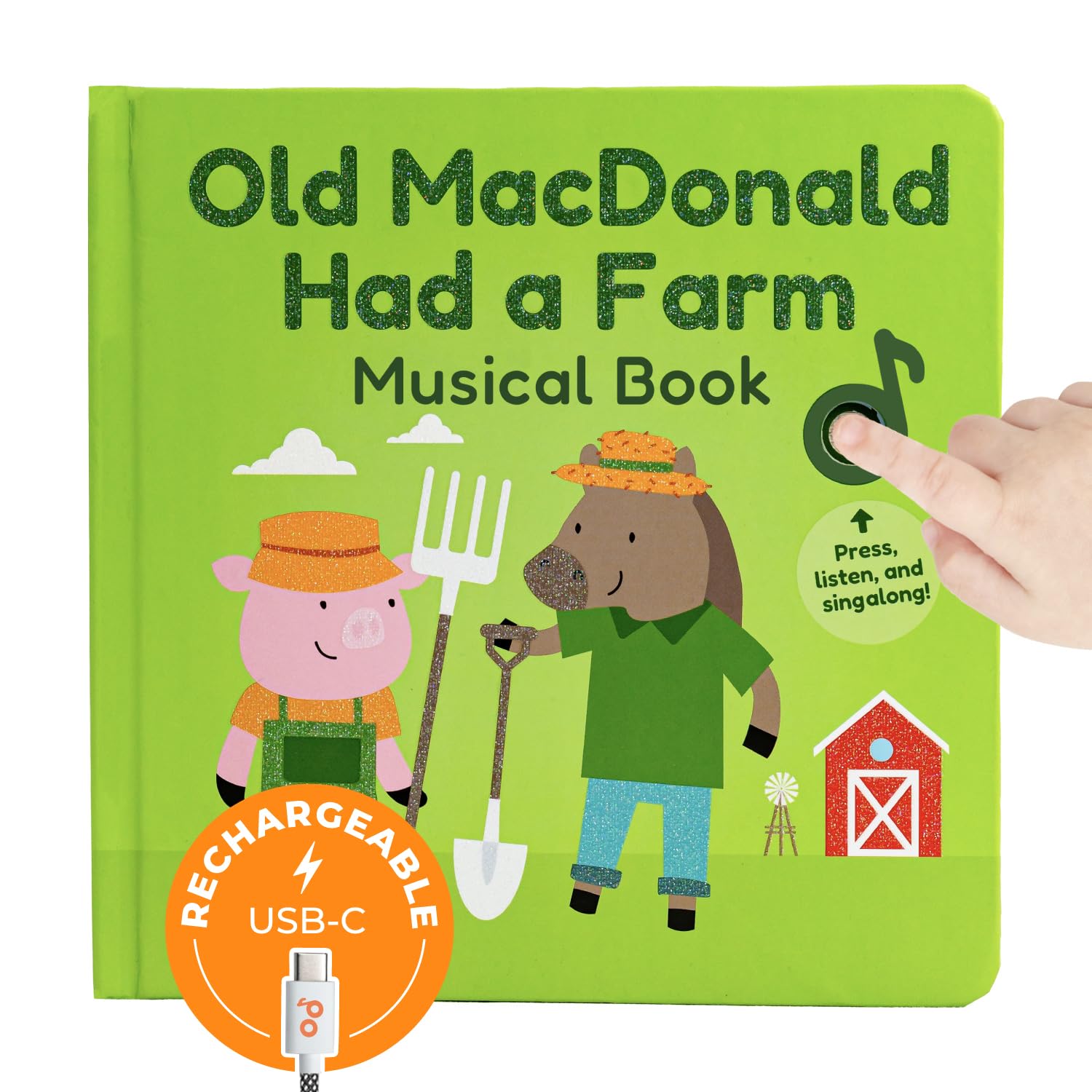 Cali's Books Old MacDonald Had a Farm Music Book for Toddlers 1-3 Years Old - Nursery Rhymes Musical Books, Interactive Baby Sound Book, Singing Toy for Children Girls, Learning Song Toys Toddler Boys