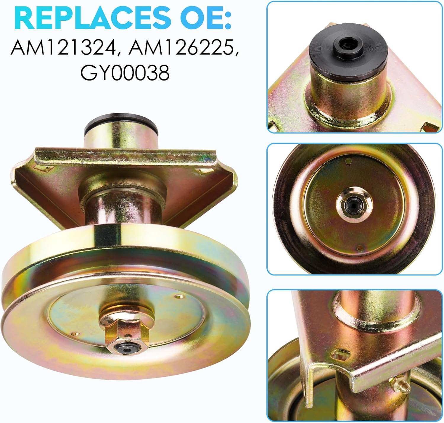 2 Pack Spindle Assembly AM121324, AM126225, GY00038, Fits for John Deere LT160, LT180 with 42" Deck, Sabre 42" 1542GS, 1542HS, 1642HS, 1742GS, 1742HS