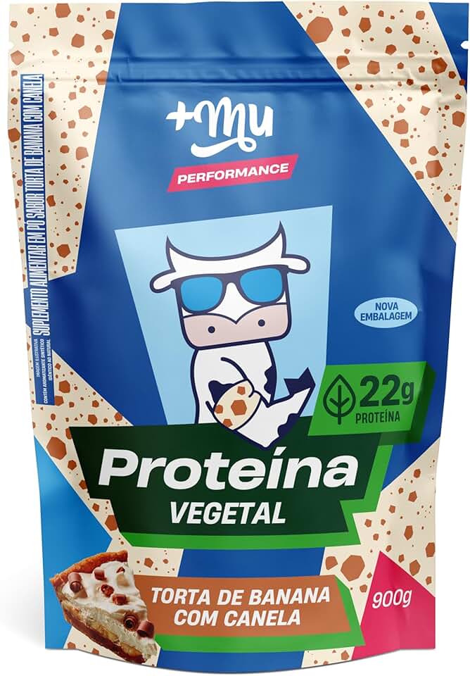 Proteína Vegetal, Mais Mu Performance, Vegana, Sabor Banana c/ canela, Proteína do Arroz e da Ervilha, Sem Lactose - 900g