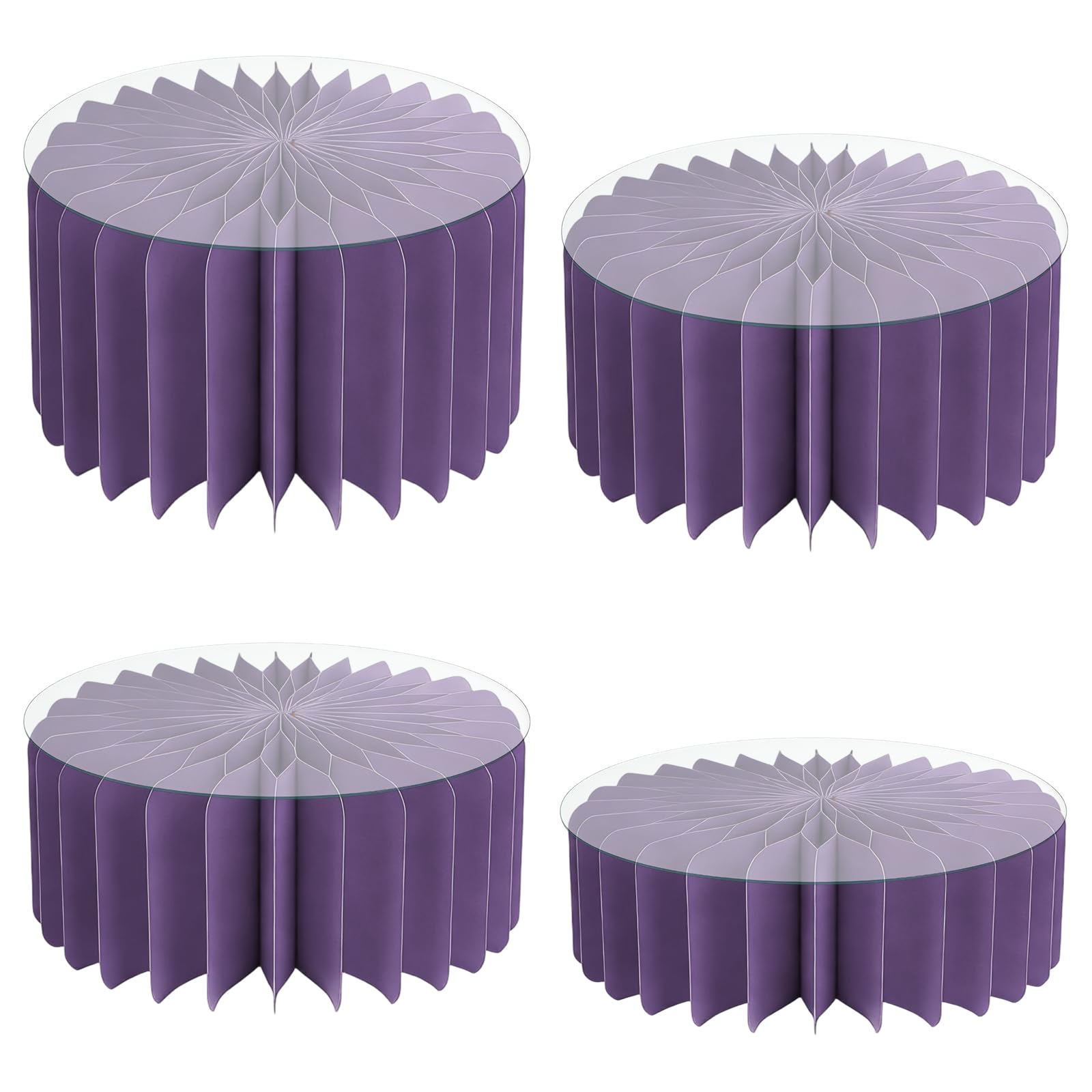 Kalttoy Of 4 Sturdy Paper Dessert Stands Foldable Stackable Design Display Holders for Multiple Levels Presentation in Event Stackable Stands