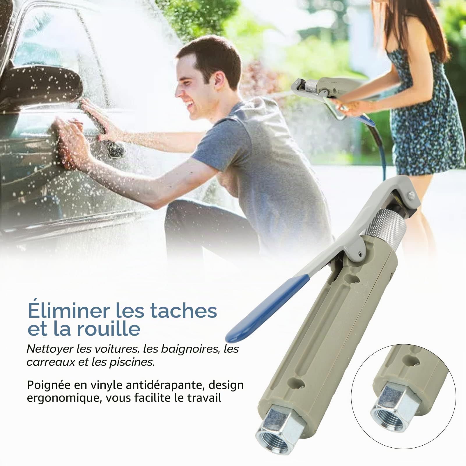 Tête Buse de Sablage à Médias Multiples Tête de Buse de Sablage à Sable Avec 3 Embouts En Céramique Pour éliminer les Taches Abrasives Et la Crasse De Rouille Pour Plusieurs Médias