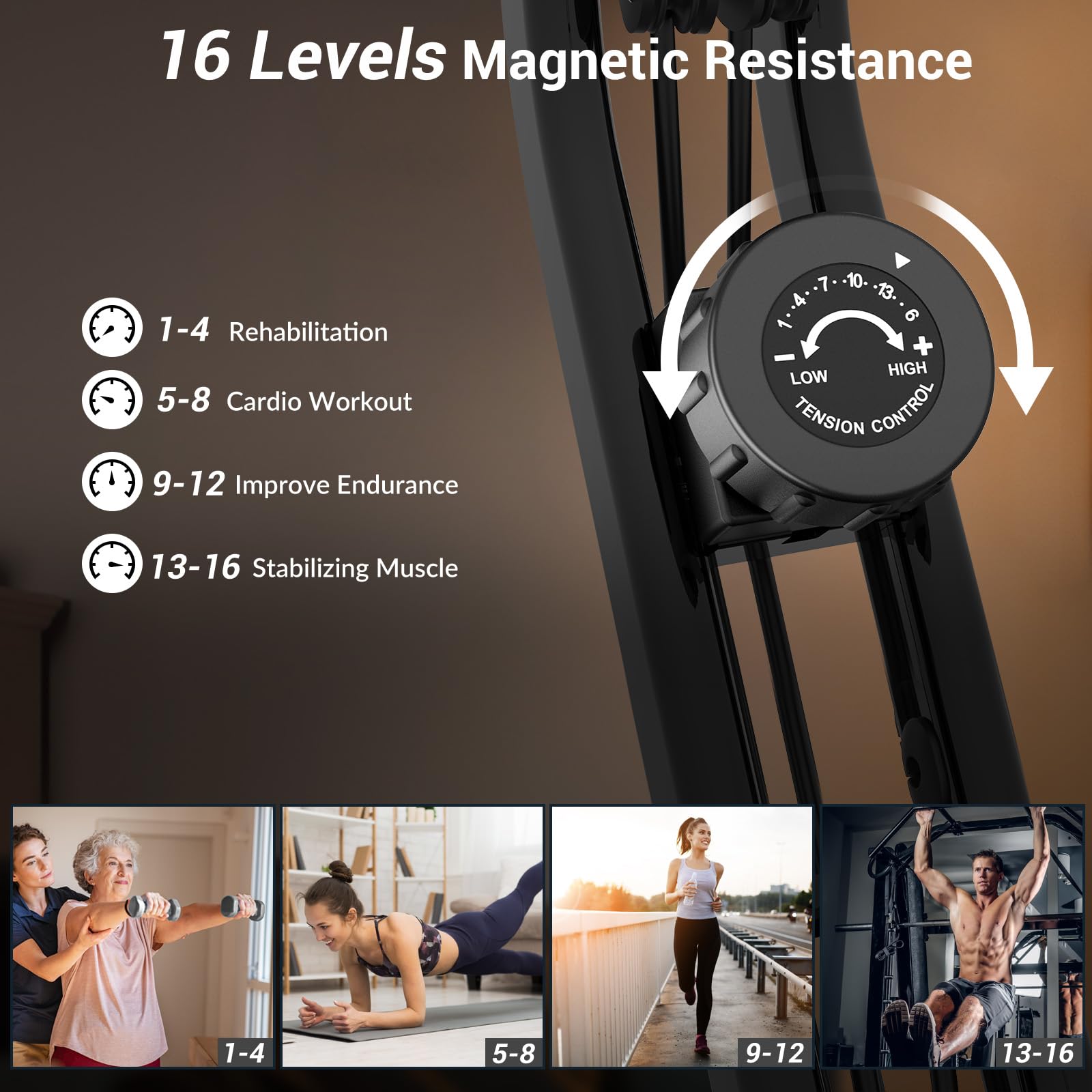 Micyox MX-600 Cyclette Magnetica con Schienale Bicicletta da Ciclismo da Interno Pieghevole con Display LCD e Sensore di Frequenza Cardiaca
