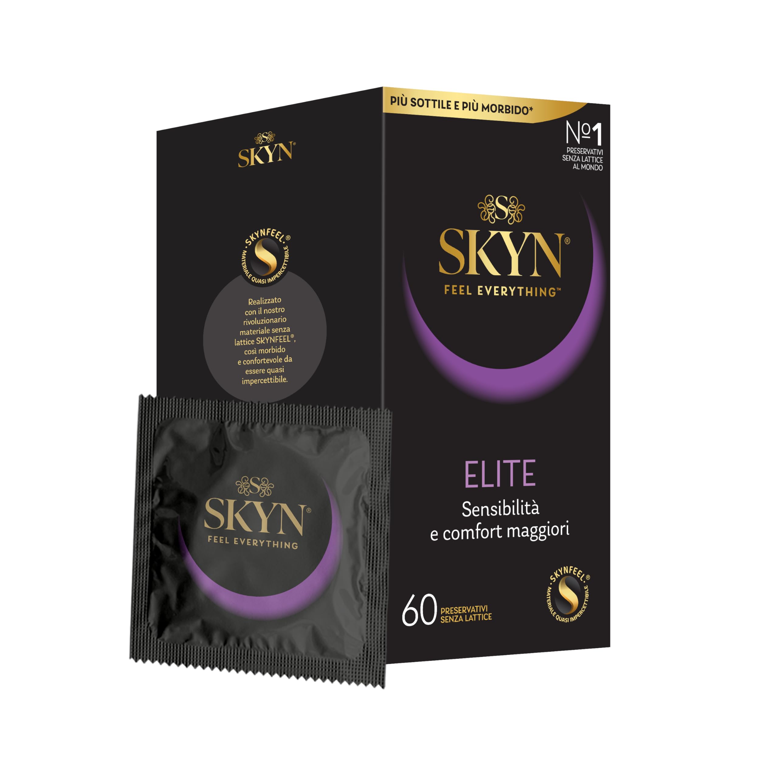 SKYN Elite - Preservativi Senza Lattice in Poliisoprene - Ultramorbidi e Ultrasottili, 60 Pezzi