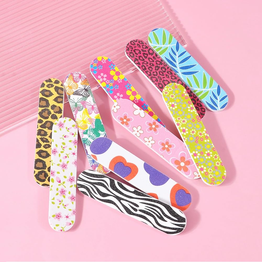 Generic 10 Piece Mini Nail File Set Double Sided Emery Board Manicure Tools Multicolor