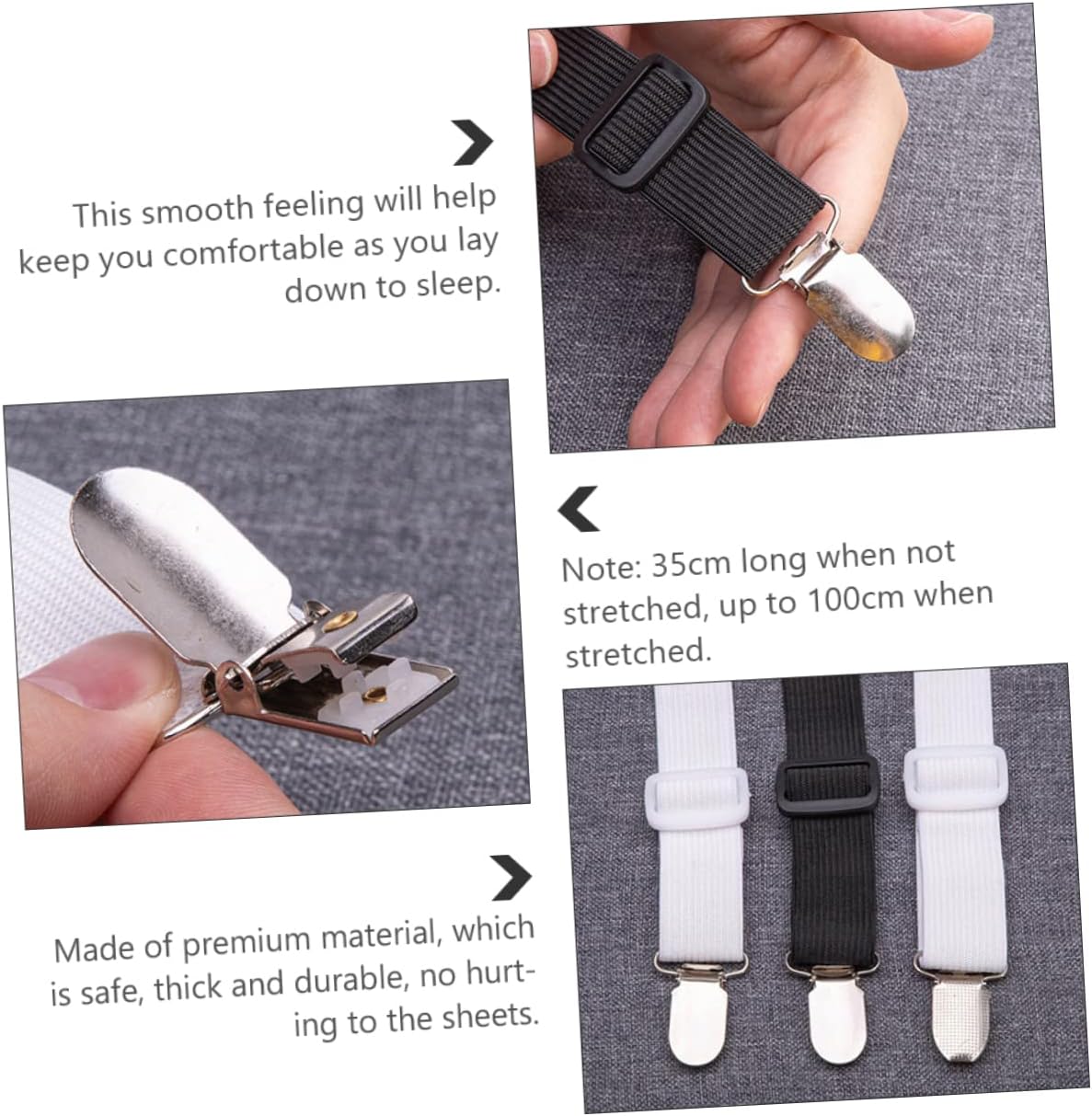 8pcs Elastic Bed Sheet Clips Multi-Functional Mattress Fasteners for Secure Bedding Tablecloths and Easy to Use