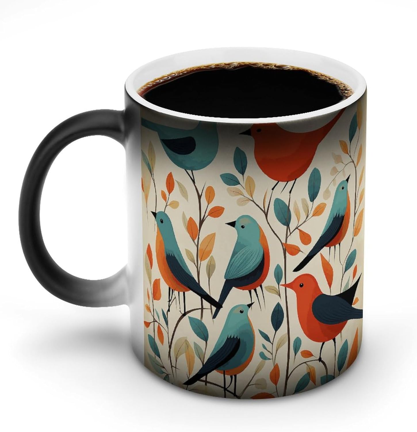 Color Changing Mug Flock of Birds Printed Ceramic Coffee Mug Heat Changing Sensitive Mug Magic Heat Changing Coffee Mug Novelty Coffee Mugs