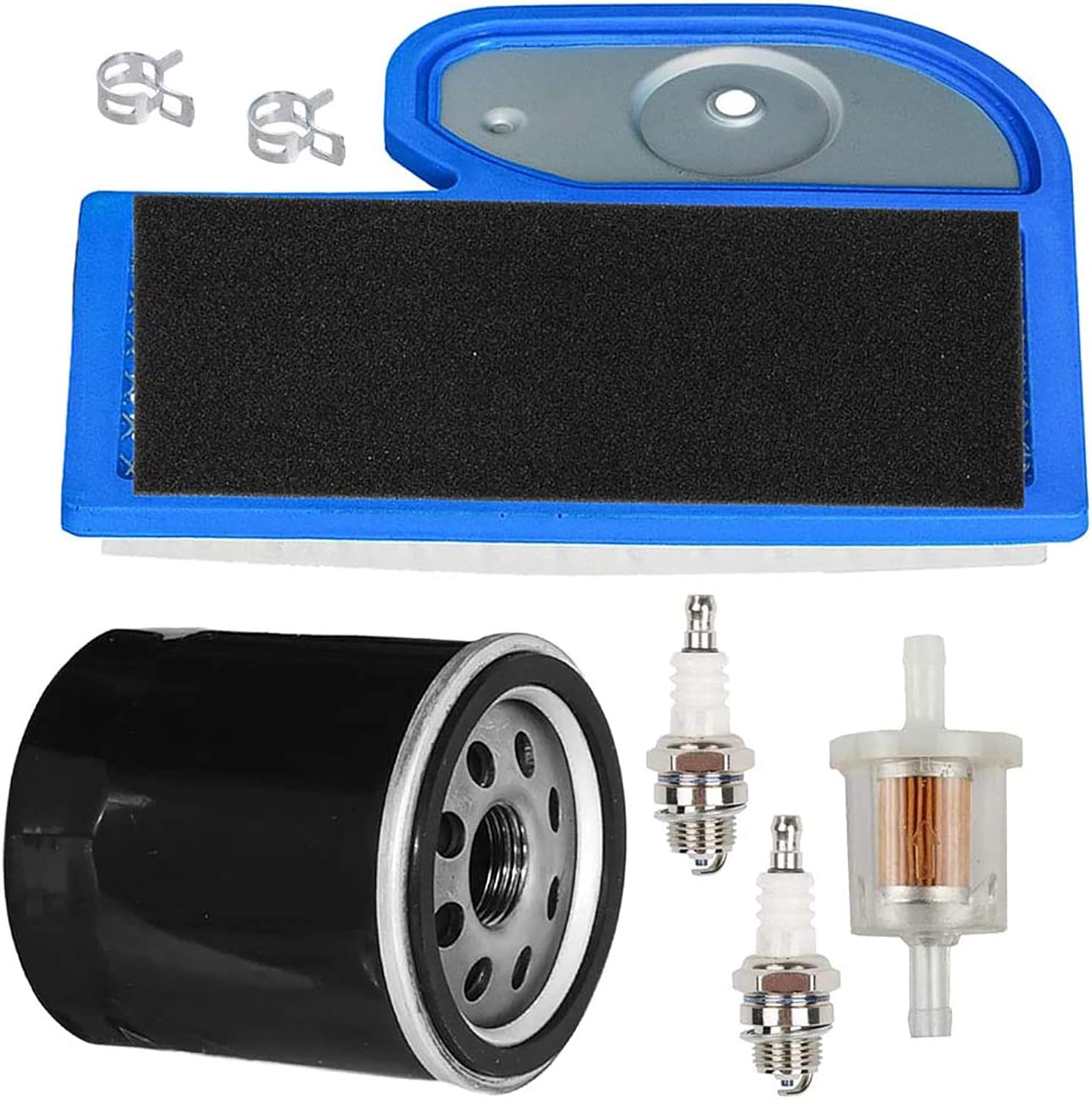 HIFROM M137556 Air Filter with MIU10955 Pre-Filter with AM101001 Oil Filter Fuel Filter Spark Plug Tune Up Kit Replacement for John Deere LT180 LTR180 LX277 GT235 GT235E Lawn Tractor Lawn Mower
