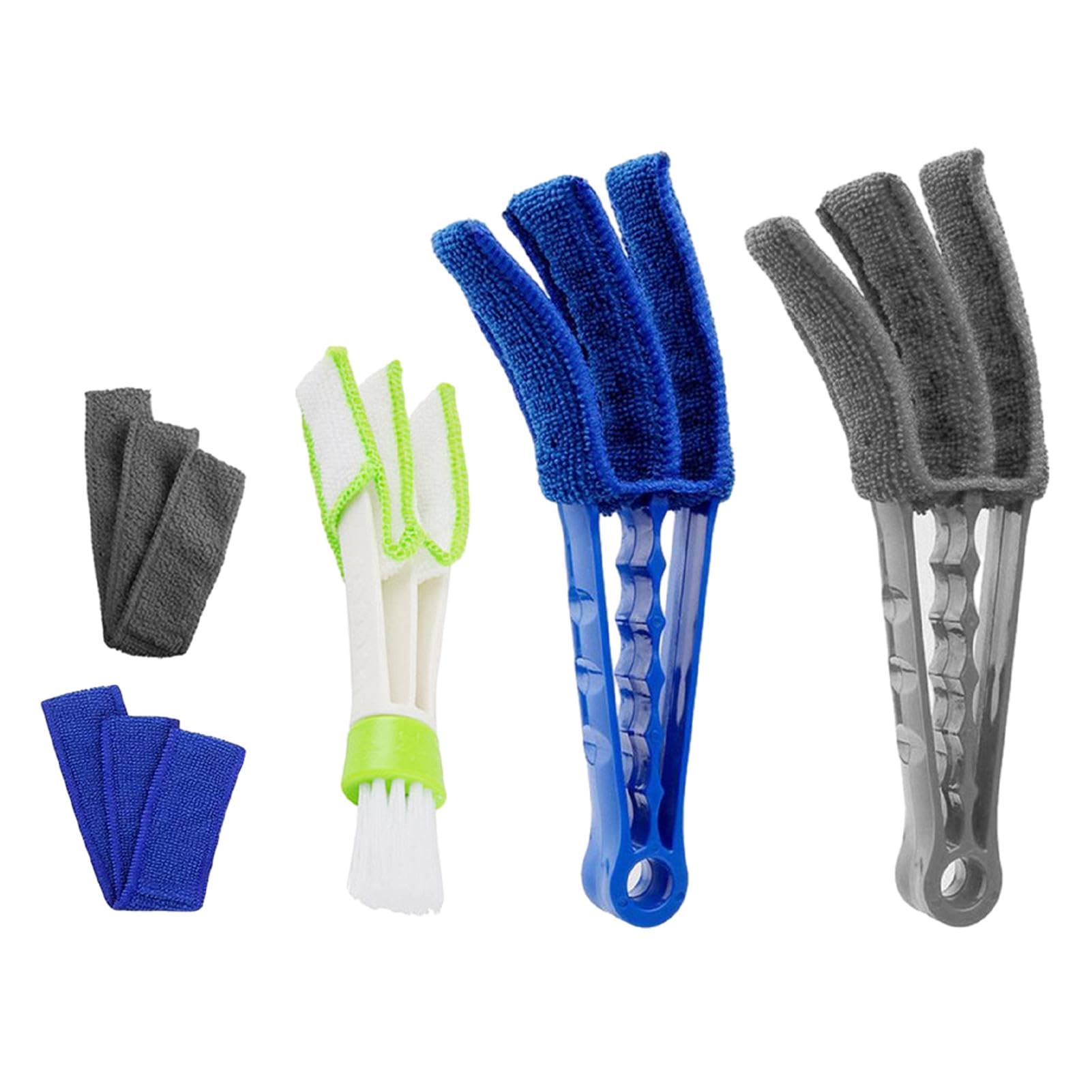 Venetian Blind Cleaner Set of 3, Window Blind Duster Brush Cleaner Tool Removable Washable With 4 Microfibre Sleeves and 1 Mini Dusters for Venetian Blinds Air Conditioner Car AC Vent