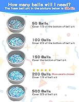 Vista 5 de Bolas para piscina de bolas STARBOLO para niños pequeños - Bolas de piscina de macaron a prueba de aplastamiento de plástico para niños pequeños