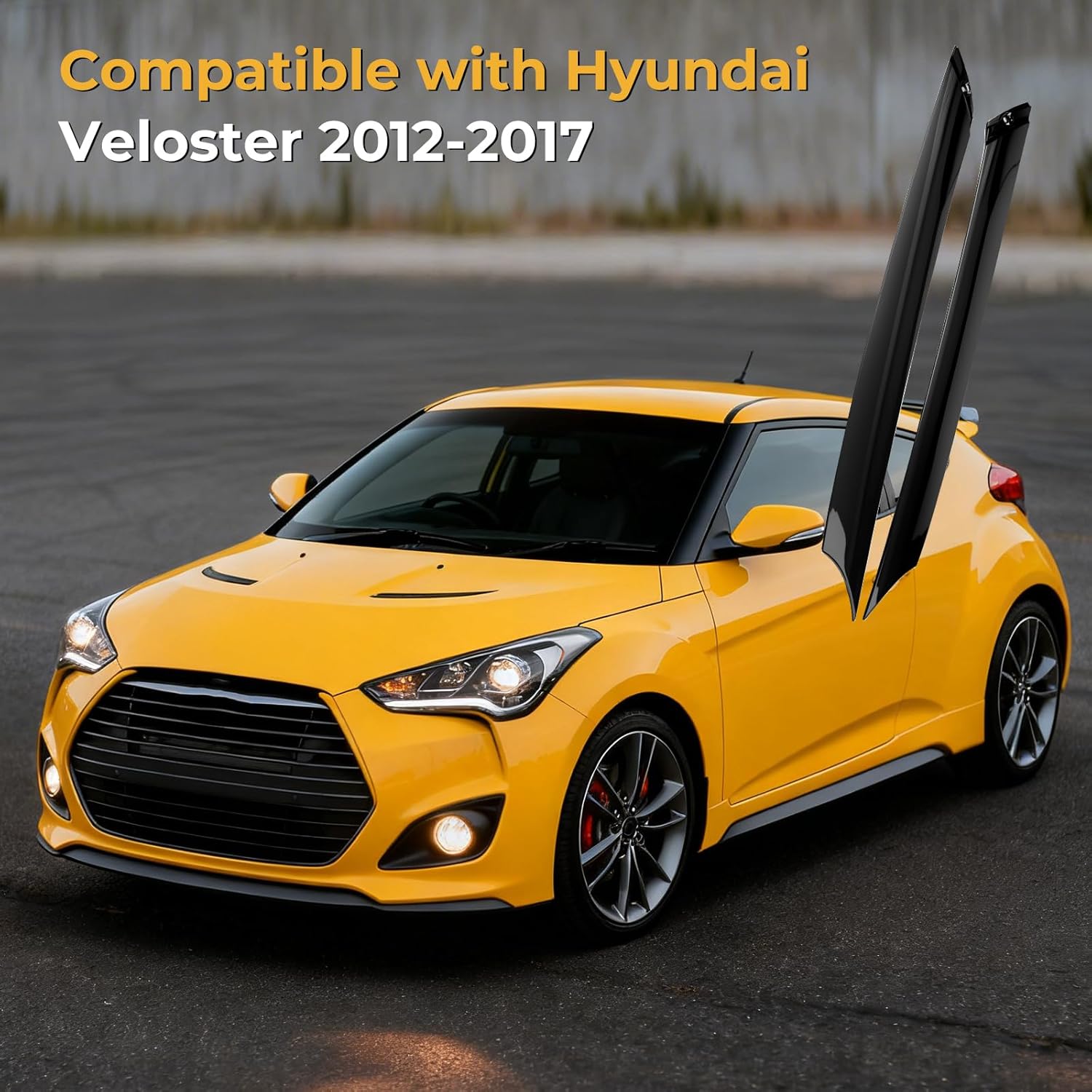 Left & Right Windshield A-Pillar Trim Molding Compatible with Hyundai Veloster 2012-2017 Replace 861702V000 861802V000 Driver & Passenger Side Window A-Pillar Trim Panel Outside