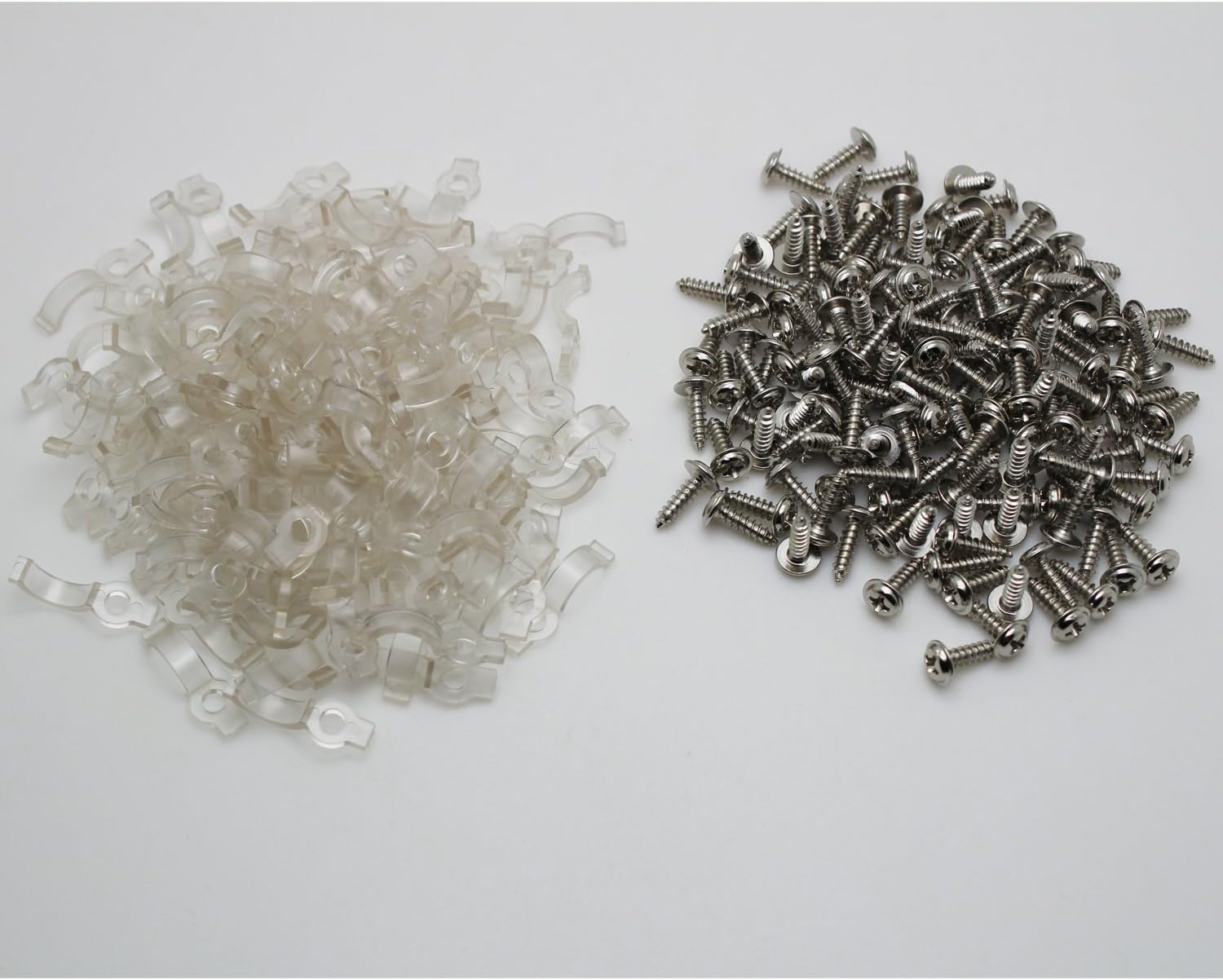 LJY 150-Pack Mounting Brackets Fixing Clip for LED Strip Light, One Side Fixing, Screws Included (For 10mm Strip Light)