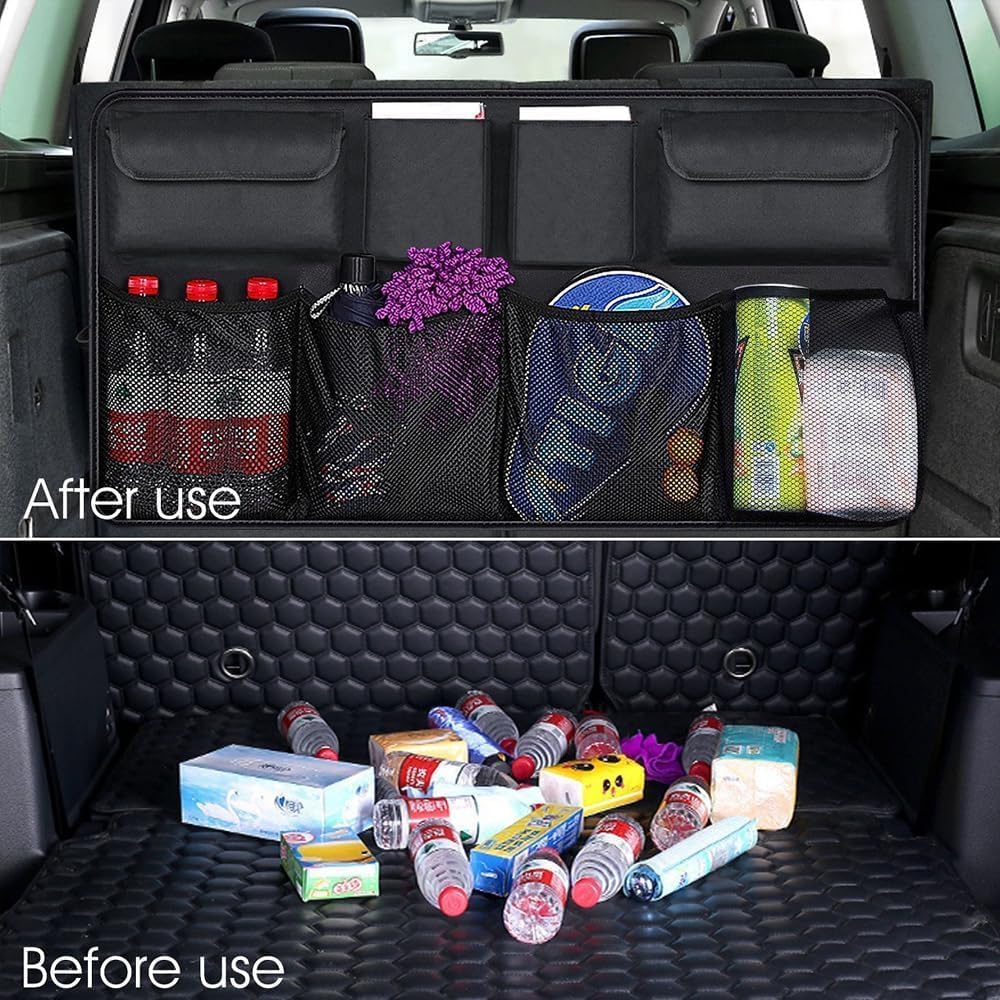 LJWAN Auto Kofferraum Organizer für VW T5 T6 multivan, Zusammenklappbar Wasserdicht Auto Organizer Rücksitz Auto Aufbewahrung Faltbarer Auto & Motorrad