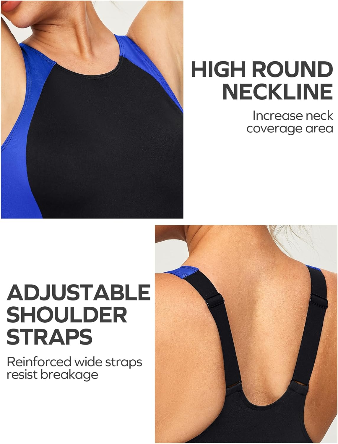 Ewedoos Athletic Swimsuit for Women Adjustable Strap One Piece Swimsuit Racerback Bathing Suit for Women Tummy Control - Image 5