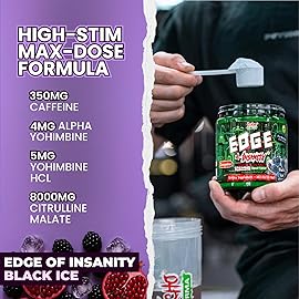 Psycho Pharma New Perfect Powders with Zengaba Energy Feel Good Focus Edge of Insanity - Most Intense Workout Powder for Focus, Strength & Energy (MaliBlue Blast)