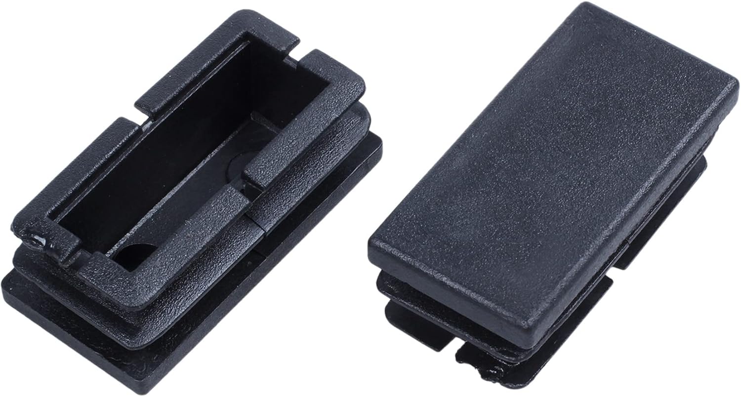 24 Pcs Black Plastic Rectangular Blanking End Caps Inserts 20mmX40mm