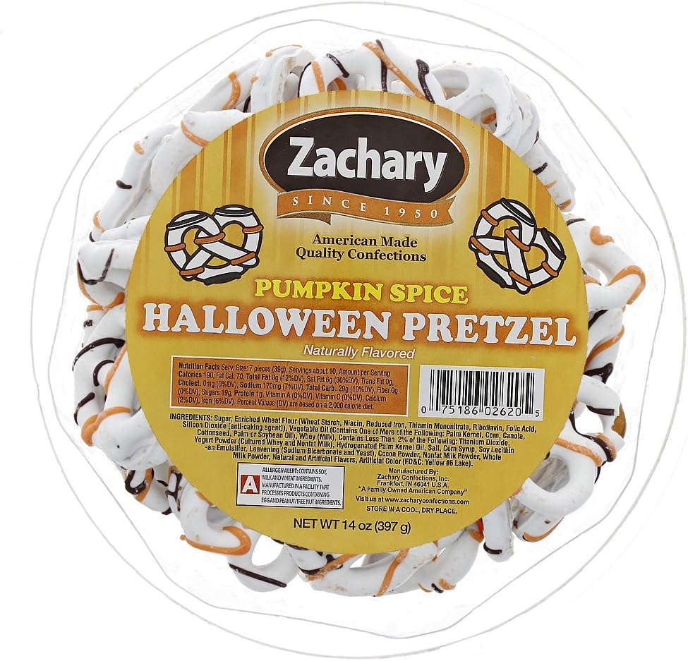 Halloween Pretzels - Pumpkin Spice Flavor 14oz. - In Resealable Tub