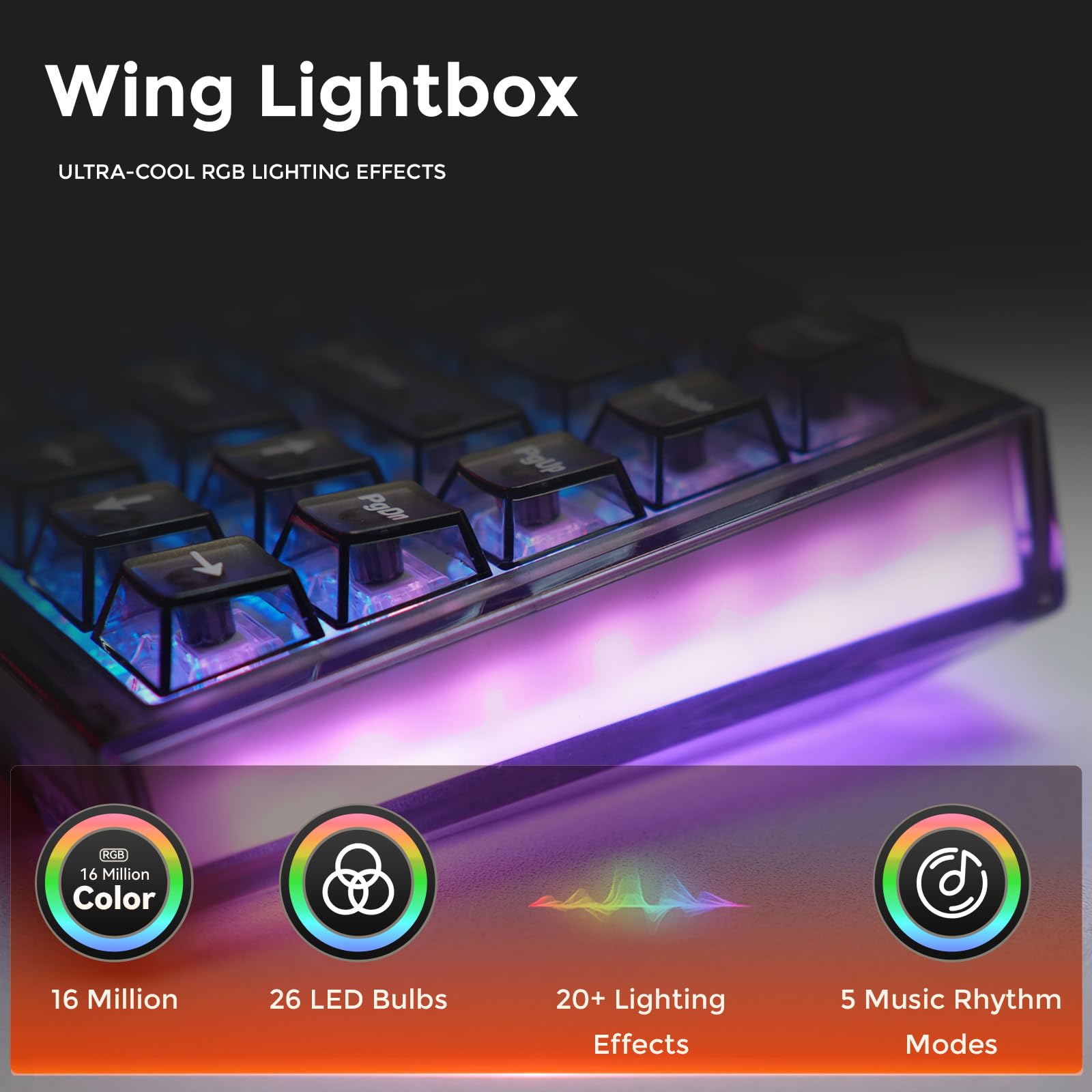DAREU COOL68 Teclado Gaming con Disparador rápido de 8000 Hz, precisión RT de 0,01 mm, Teclado mecánico magnético con Cable al 65% con interruptores de Efecto Hall, 20 Modos RGB, para PC/Mac