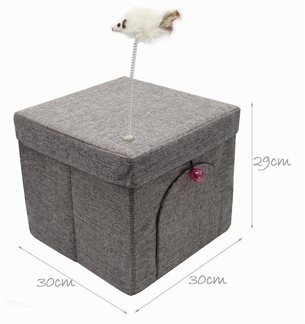 Foto 4 de 4 de BPS Casa para Gatos Mascotas Portable Plegable con Juguete Ratón 30x30x29cm BPS-10707