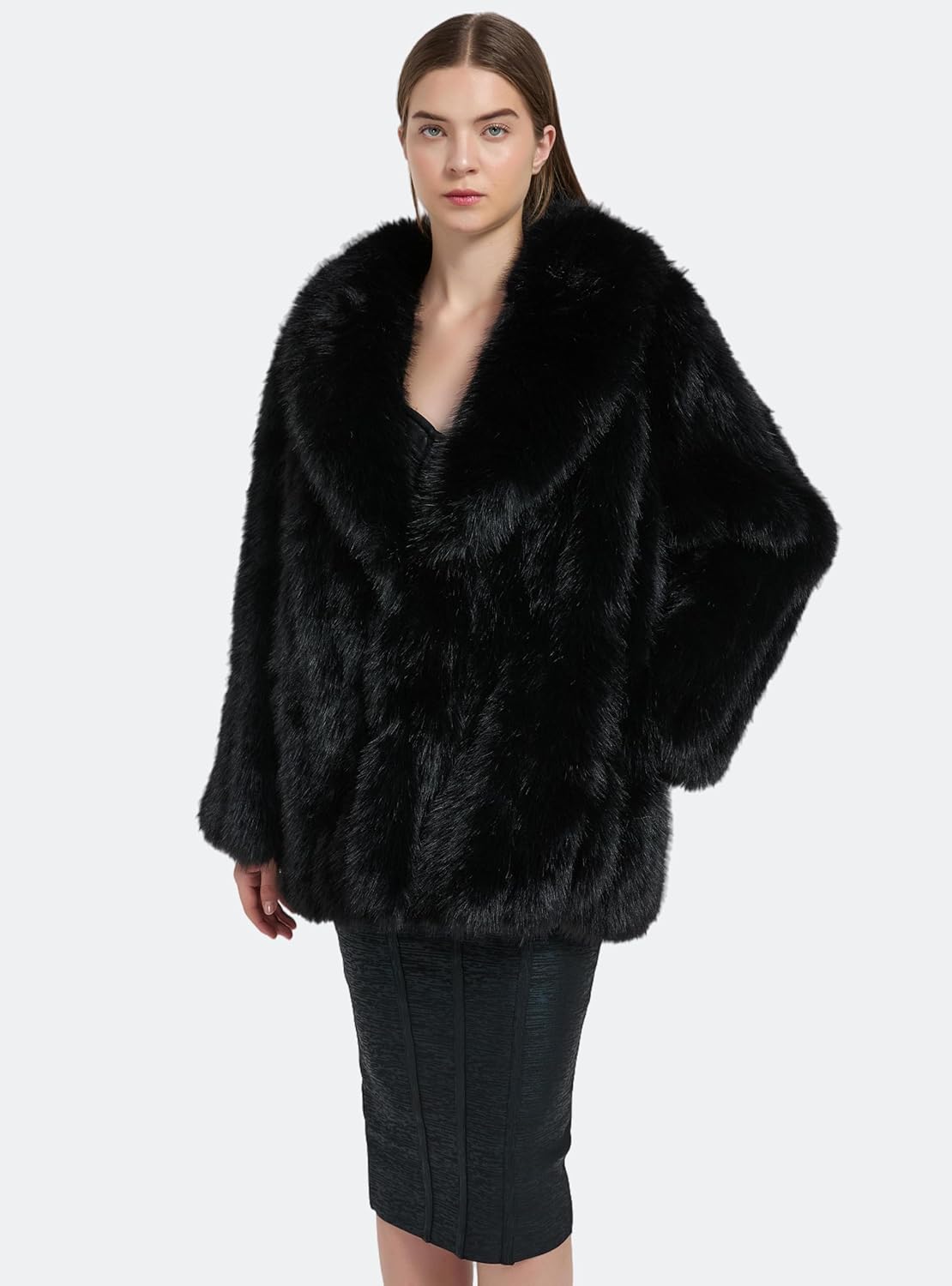 Womens Fuax Fur Coat Winter Warm Fluffy Faux Fur Parka Jacket Thick Plus Size Outerwear Overcoat - Image 6