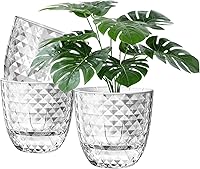 Vista 11 de Macetas de riego automático para plantas de interior, macetas, maceta de riego automático, 2 piezas de 4 + 5.3 pulgadas, rayas negras