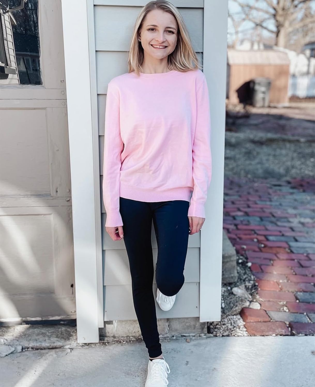 QUALFORT Women's Sweaters Long Sleeve Soft Lightweight Basic Knitted Pullover Sweater - Image 7