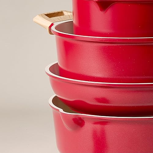 Miniatura 3 de CAROTE Juego de utensilios de cocina de cerámica, ollas y sartenes antiadherentes con revestimiento de cerámica, juegos de cocina de inducción,