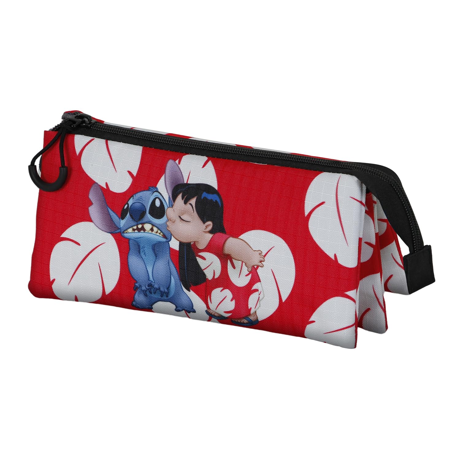 Lilo y Stitch Kiss-Estuche Portatodo Triple, Rojo, 23 x 11 cm