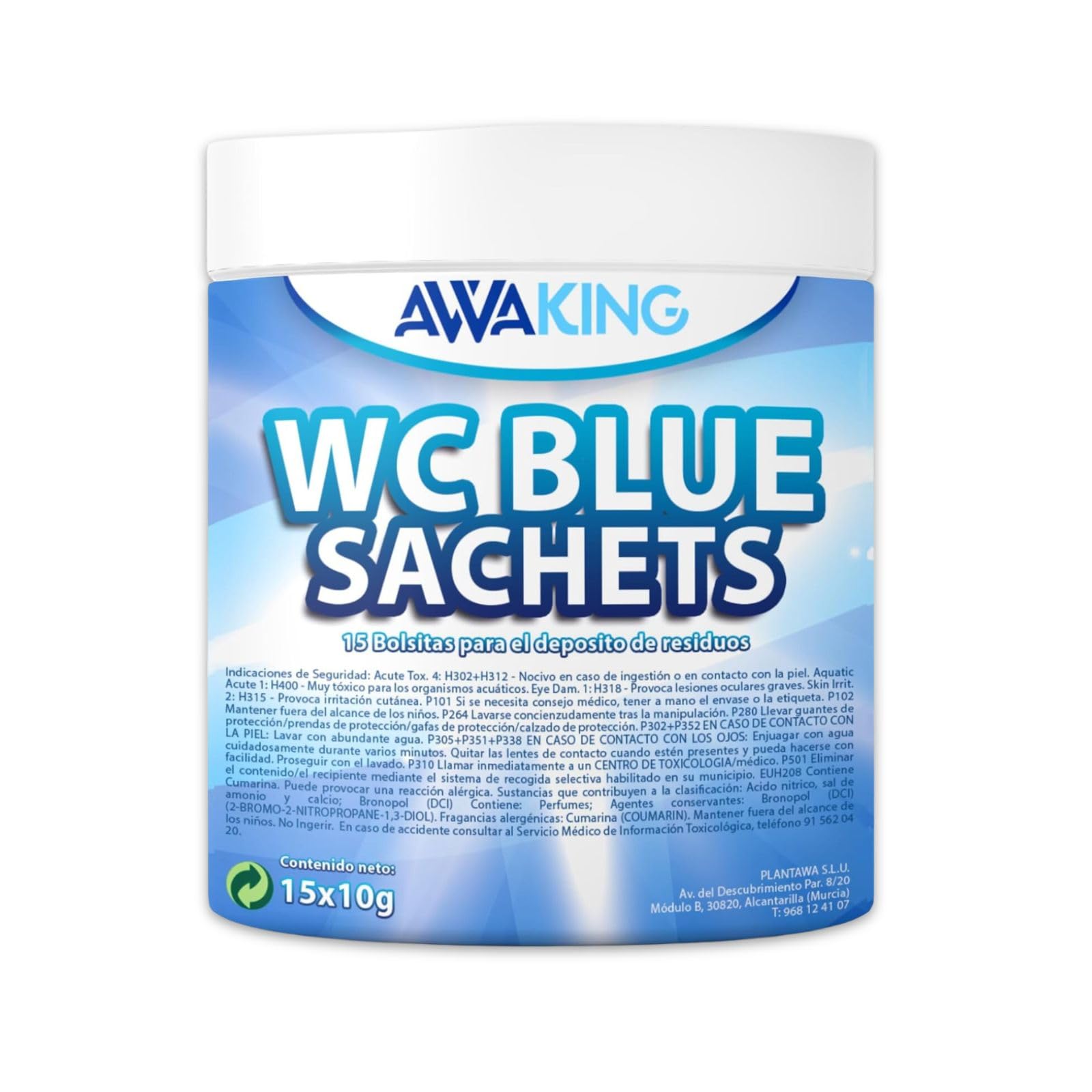 AWAKING Pastilles WC Chimique Pour Camping-Car 15 Blue Sachets | Nettoyage en profondeur et désodorise. Formule concentrée et arôme frais, réservoir d'eau noire, caravane, camping-car