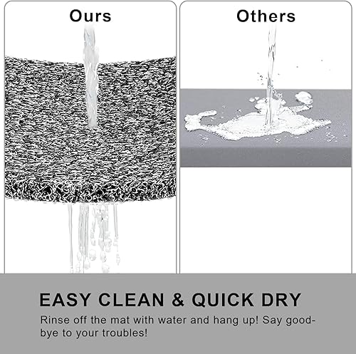 Miniatura 10 de Tapete antideslizante para bañera, tapete de baño antideslizante de 0.6 pulgadas, extra grueso, de secado rápido, tapete de ducha antideslizante,