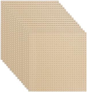 LVHERO Classic Baseplates Building Plates for Building Bricks 100% Compatible with All Major Brands-Baseplate, 10" x 10", Pack of 16 (Sand)