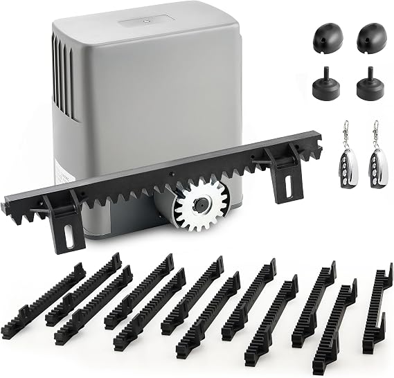 CO-Z 1400lb Rack Driven Sliding Gate Opener with Alarm System, 280W Automatic Gate Opener with Remote Controls, Electric Gate Motor for Gates up to 40ft, Complete Rack Gate Operator Kit for Driveways