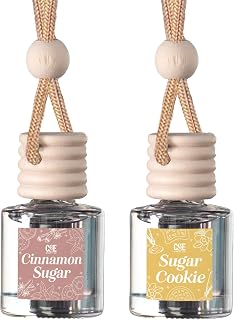 CANDECraftCo Car Air Hanging Fragrance Oil, Car Auto Freshener for Essential Oils, Scents Fragrance Aromatherapy Automobile Diffuser, Long Lasting (Cinnamon Sugar + Sugar Cookie)