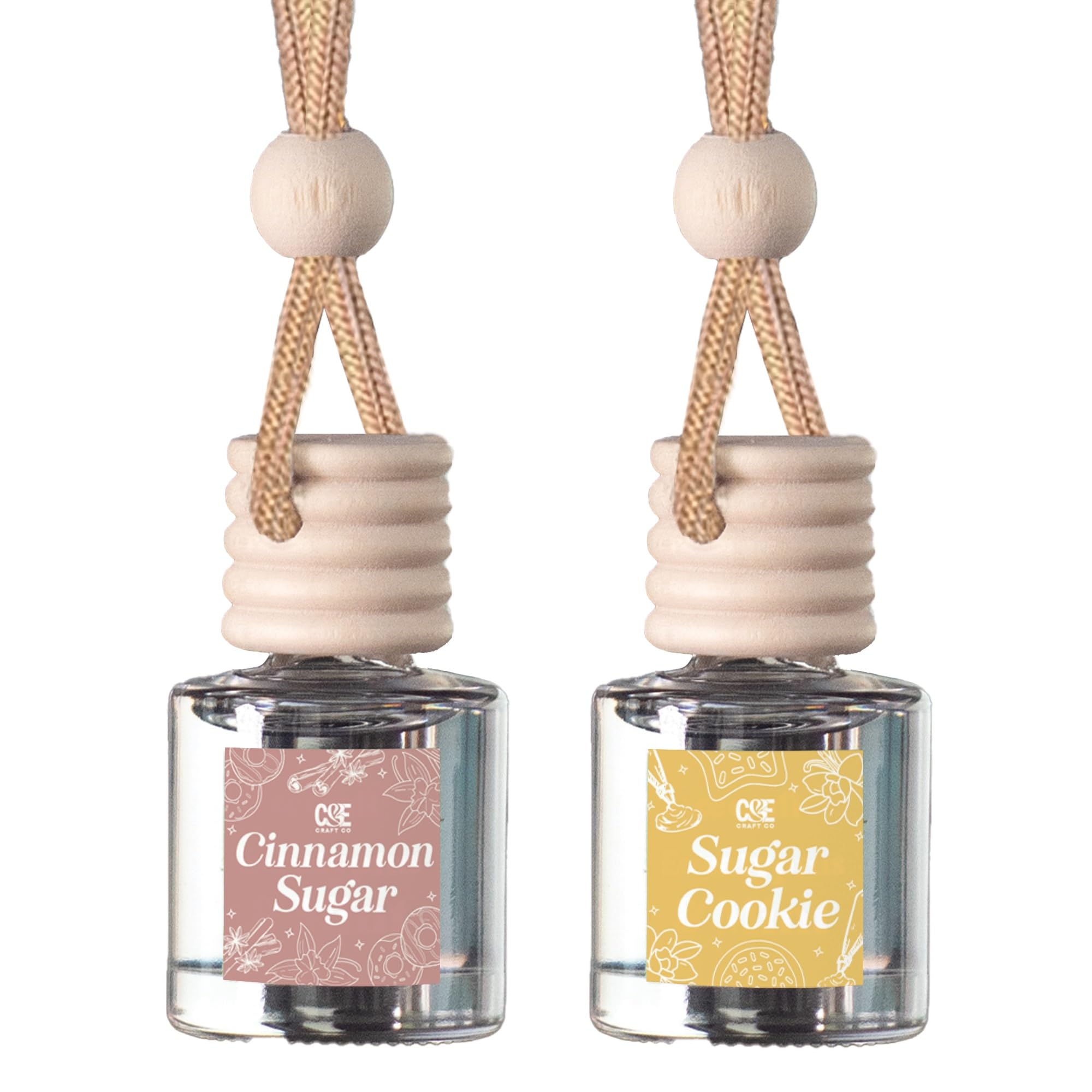 CE Craft Paquete de 2 difusores de aceite de fragancia para colgar en el aire del coche, difusor de ambientador de coche para aceites esenciales, aromas, aromaterapia, difusor de automóvil