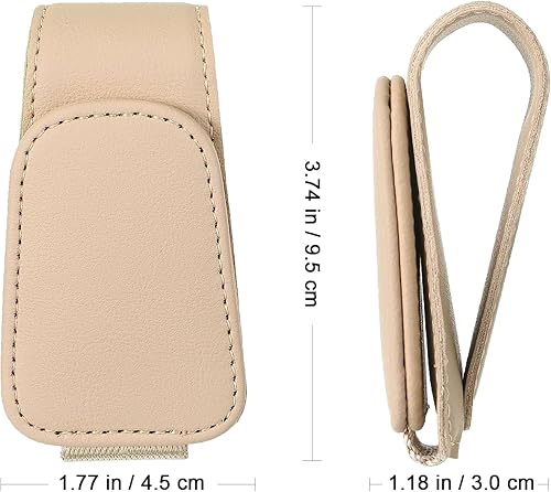 Miniatura 7 de Paquete de 2 soportes para lentes de sol para visera de automóvil, clip de cuero de microfibra para visera de automóvil, accesorios premium para