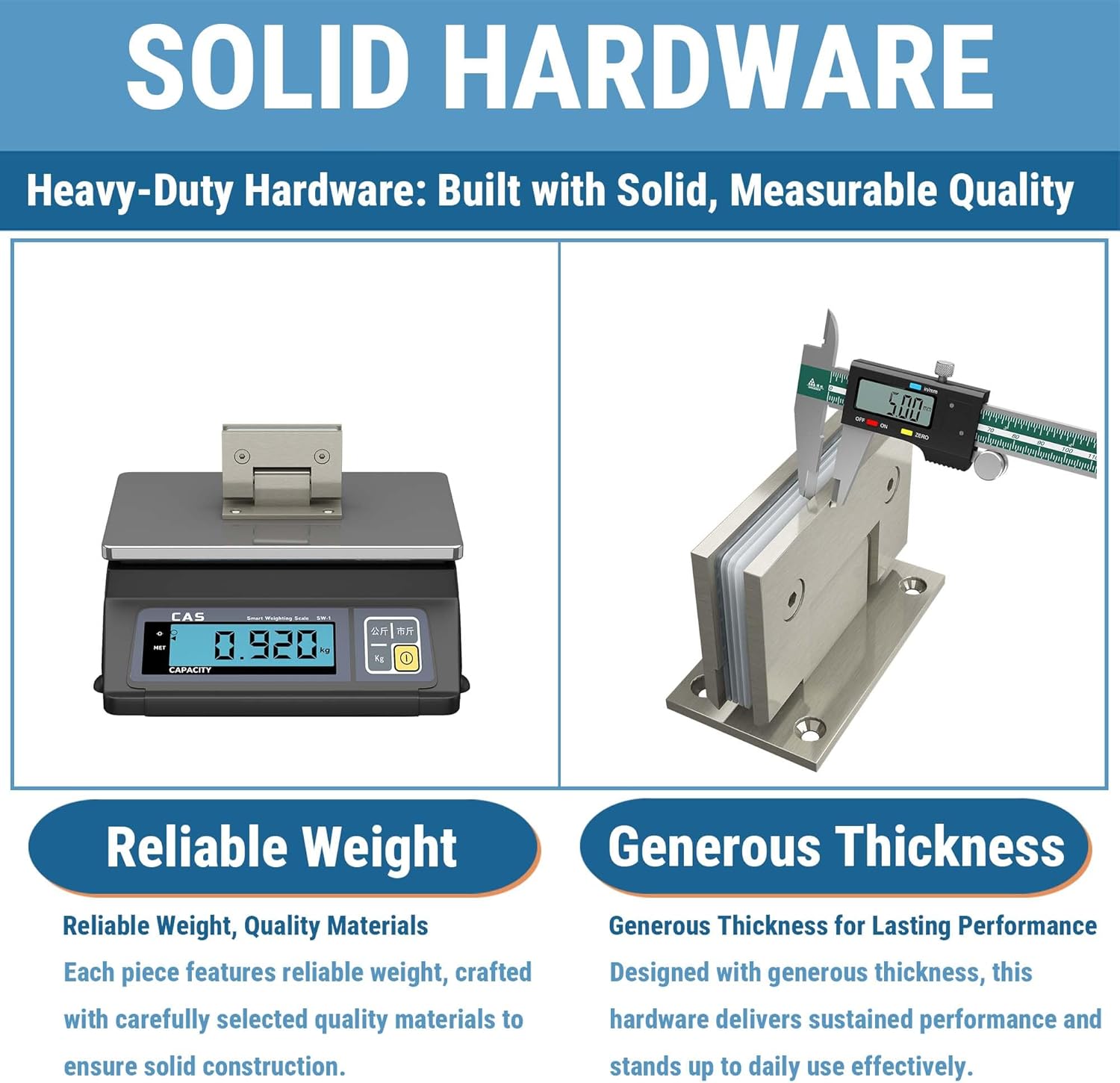 100 mm Brass 90 Degree Glass Shower Door Hinges, Heavy Duty Brushed Nickel Glass Door Hinge for Bathroom, 1 PCS Brass Shower Door Hinges for 3/8" to 1/2" Frameless Shower Door