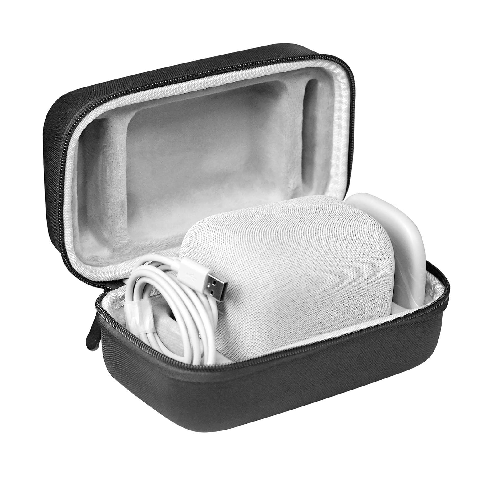Wakects Custodia Rigida per Altoparlante Custodia da Trasporto per Altoparlante in Nylon EVA con Scomparti per Accessori Maniglia con Rivestimento Morbido per Riporre in Viaggio Uso Quotidiano (BLACK)