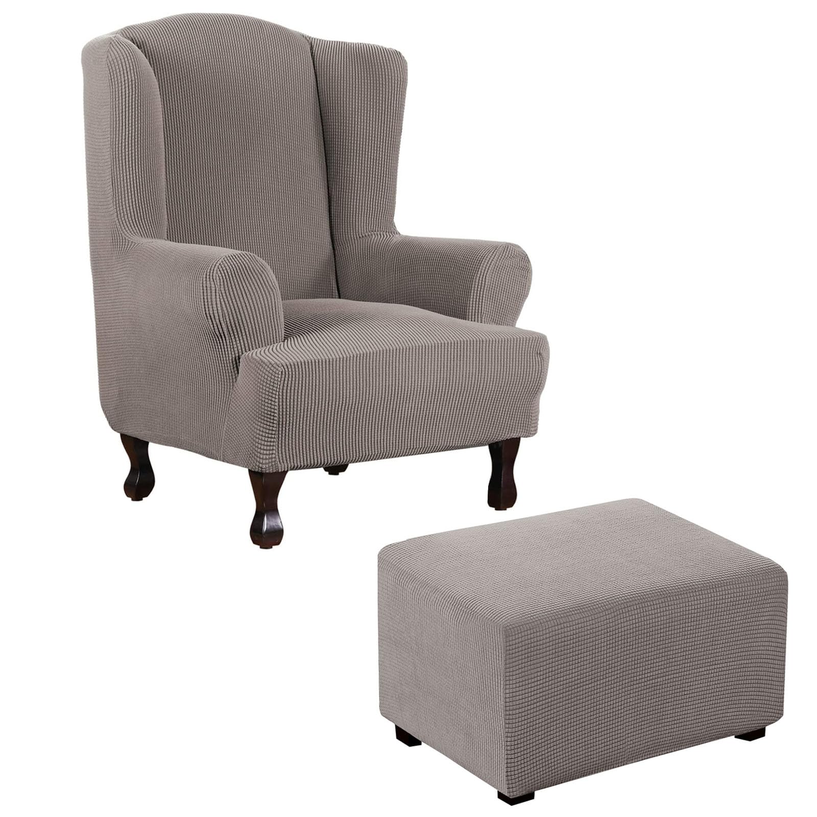 Housse de fauteuil inclinable taupe pour proteger et moderniser un grand siege use