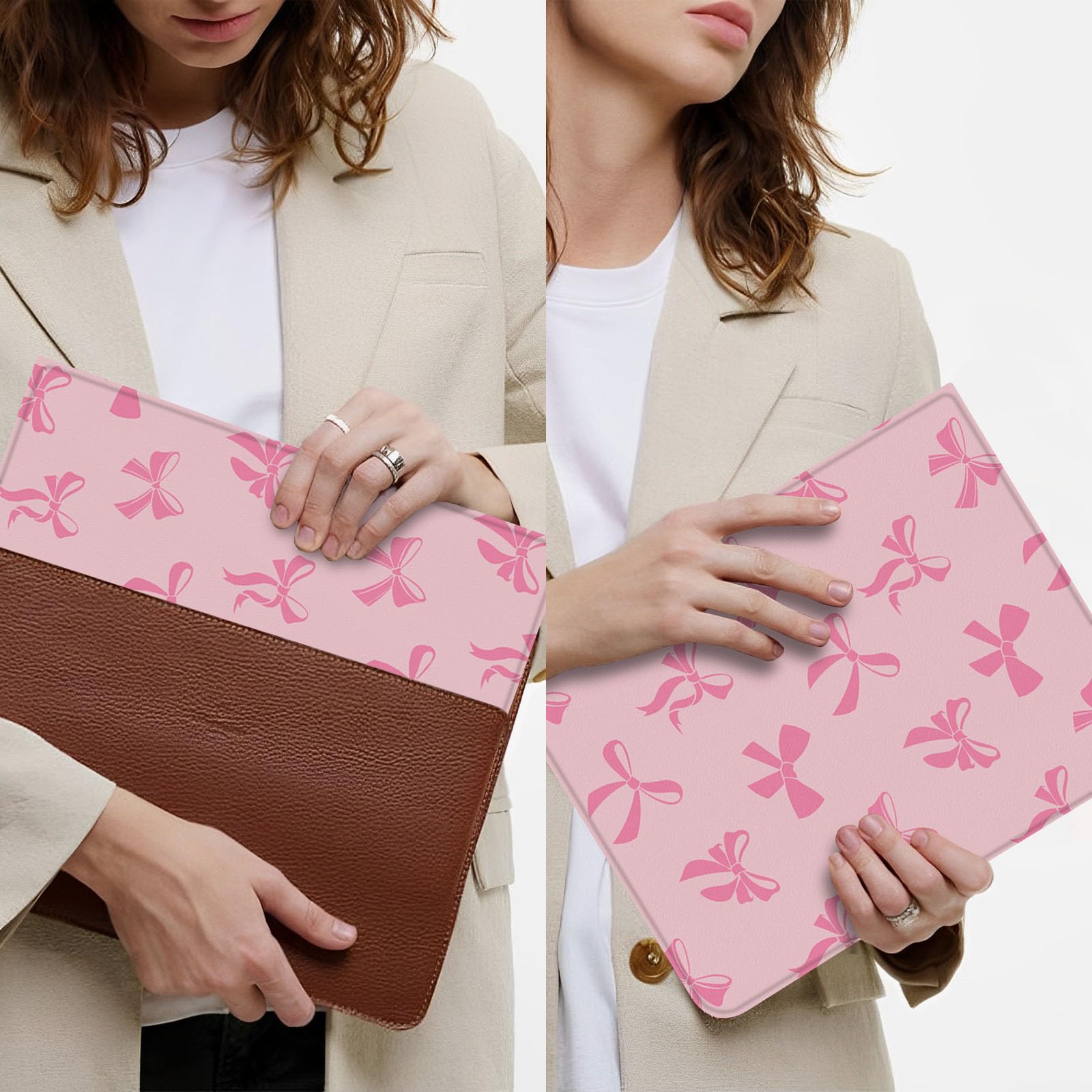 Custodia per iPad 11th (A16) 11" 2025/per iPad 10ª generazione 10.9" 2022 Fiocco Rosa Carina Chic Incantevole Porta Penna Antiscivolo Antiurto Fiocco Rosa