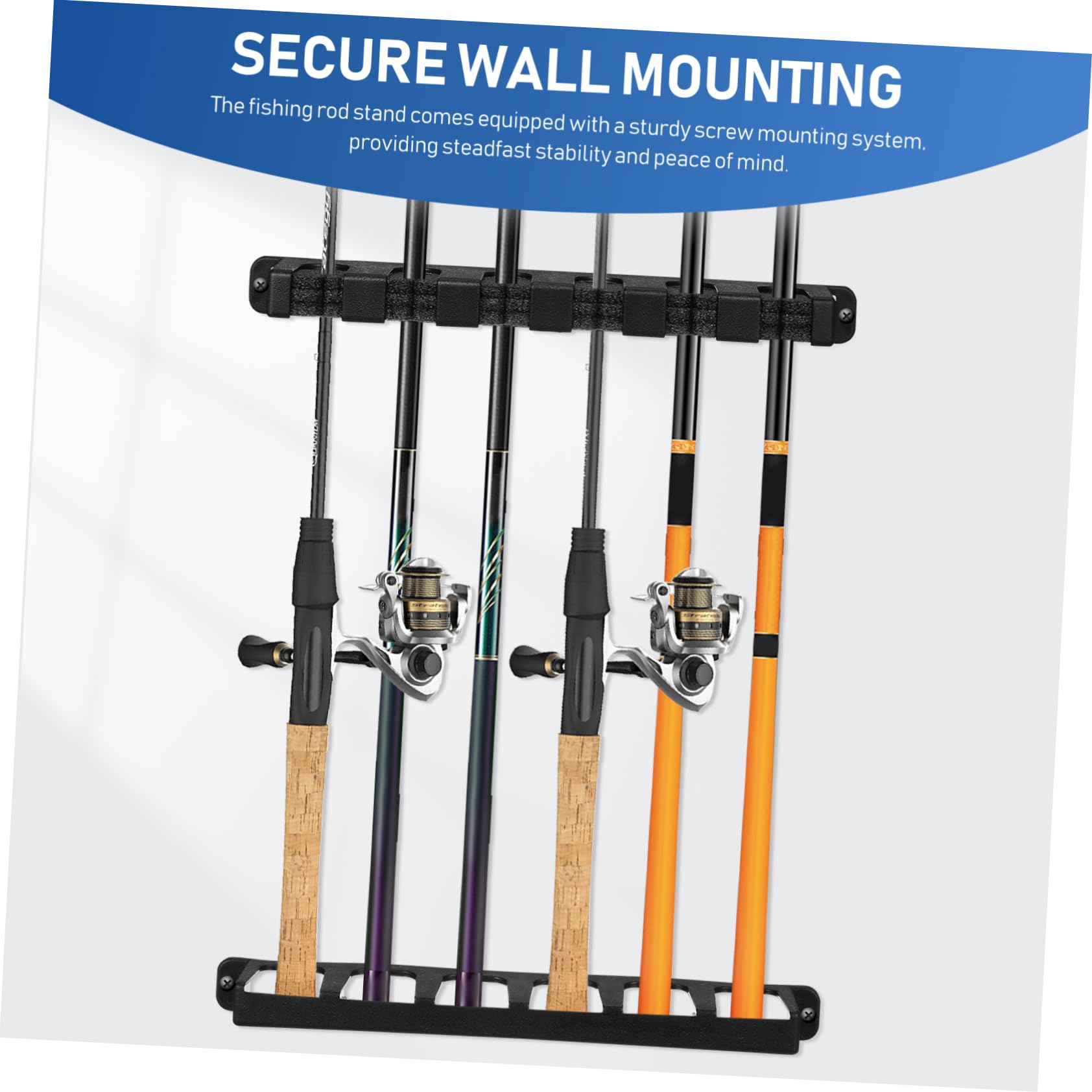 balacoo Fishing Rod Holders Wall Mount 1 Set Compact Storage Rack for Fishing Gear