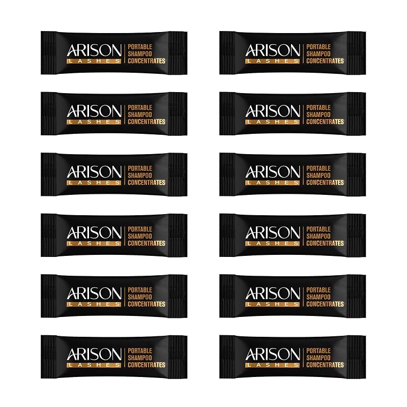 ARISON LASHES Concentrado para Limpeza de Extensões de Cílios, Rosa, Pacote com 12 sachês