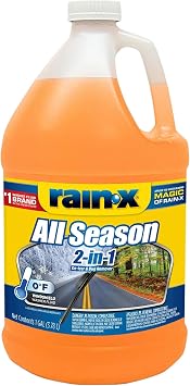Rain-X All Season 0F 2-in-1 De-Icer & Bug Remover Windshield Washer Fluid - 1 Gallon (Pack of 6)