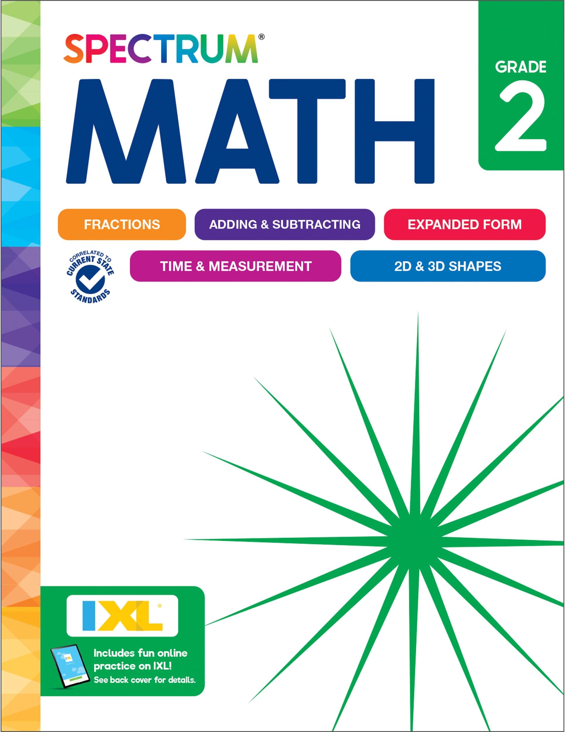 Spectrum 2nd Grade Math Workbook, Mathematics Activity Book for Kids Ages 7-8, Addition, Subtraction, Fractions, Telling Time, and More, Classroom or Homeschool Curriculum