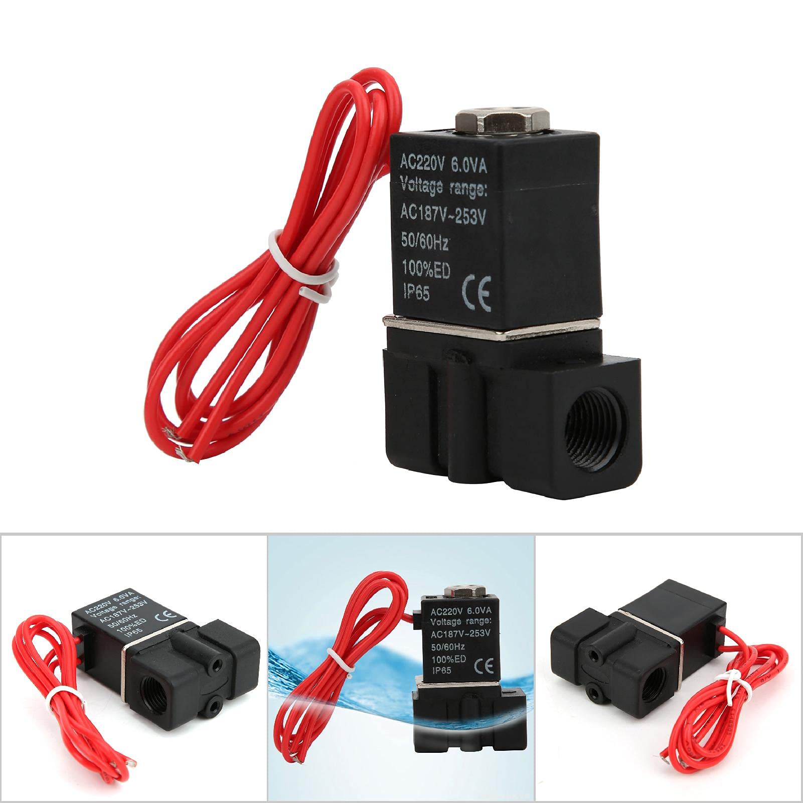 Magnetventil Ventil, AC 220V 1/4" 1/8" 2 Weg Elektrisches Magnetventil Luftventil Für Wasser Luft Öl (1/8 Zoll