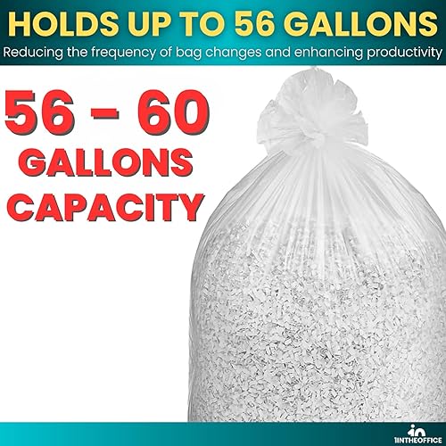 Miniatura 4 de 1InTheOffice Bolsas trituradoras de 56 a 60 galones, bolsas grandes para trituradoras, bolsas de papel para residuos de 50 galones, (100/caja)