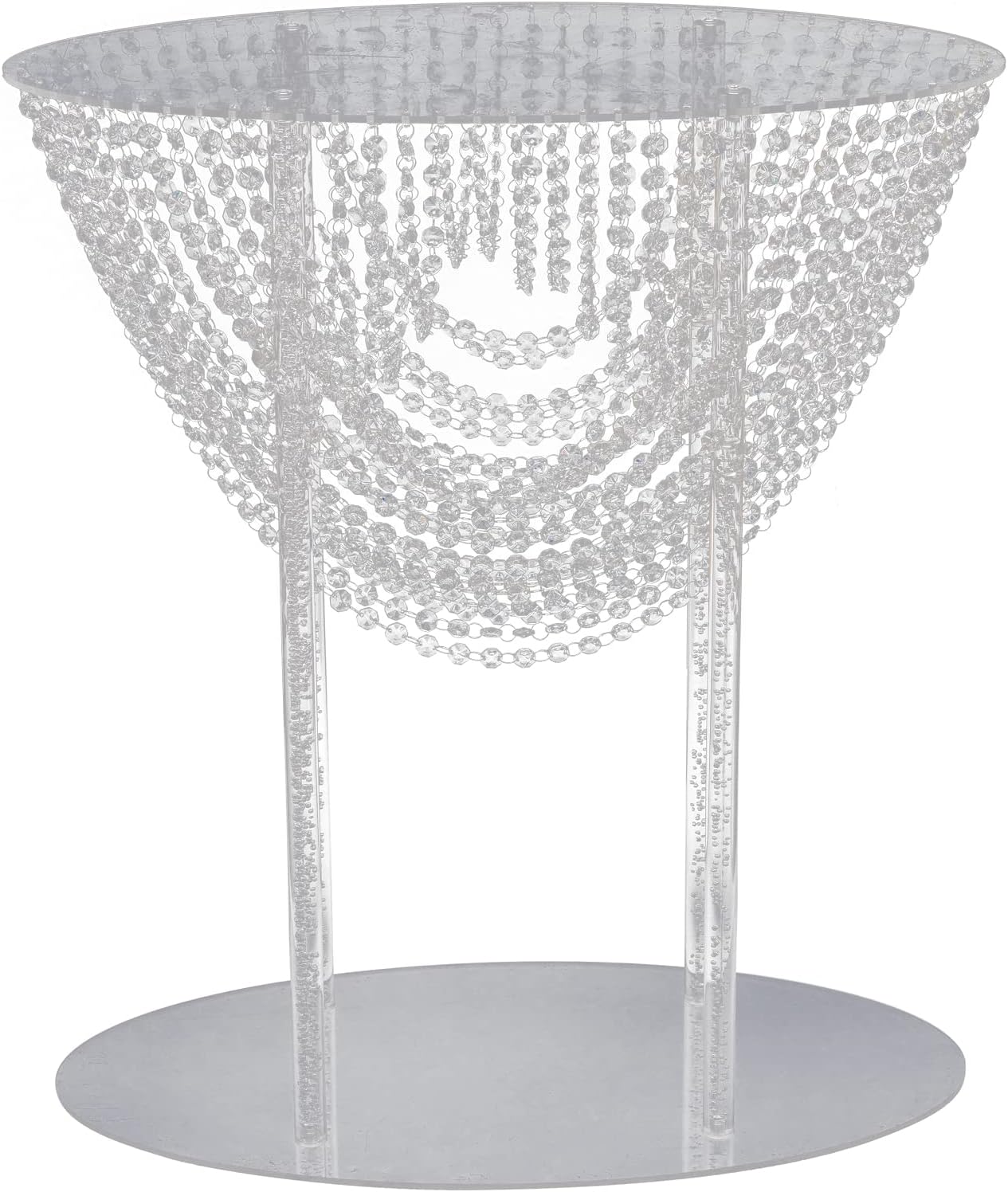 Acrylic Flower Stand Crystal Vase 2 Pcs, Oval Clear Centerpieces for Wedding Table Decorative, Party Ceremony Centerpiece Stand with Crystal for Elegant Wedding
