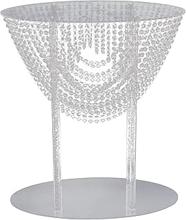 Acrylic Flower Stand Crystal Vase 2 Pcs, Oval Clear Centerpieces for Wedding Table Decorative, Party Ceremony Centerpiece Stand with Crystal for Elegant Wedding